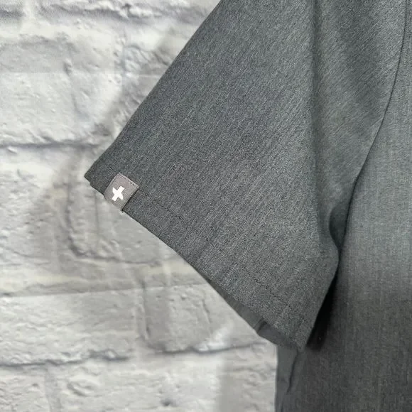 Figs Grey Short Sleeve Scrub Top Technical Collection Size Medium - Picture 3 of 8